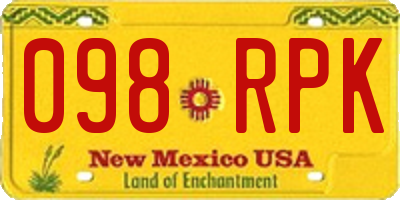 NM license plate 098RPK