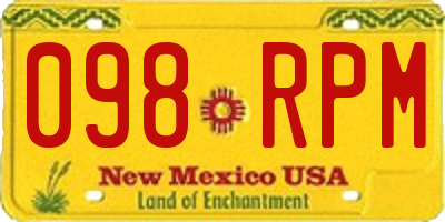 NM license plate 098RPM
