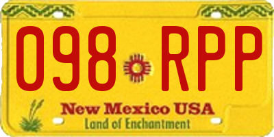 NM license plate 098RPP