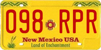 NM license plate 098RPR