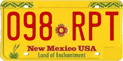 NM license plate 098RPT