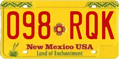 NM license plate 098RQK