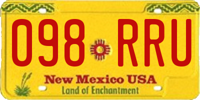 NM license plate 098RRU
