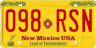 NM license plate 098RSN