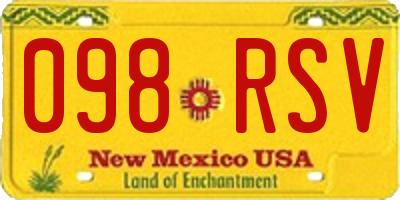 NM license plate 098RSV