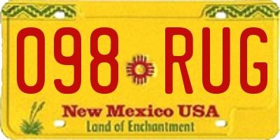 NM license plate 098RUG