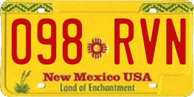 NM license plate 098RVN