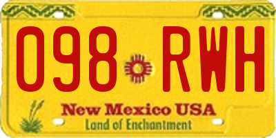 NM license plate 098RWH