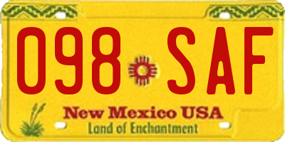 NM license plate 098SAF