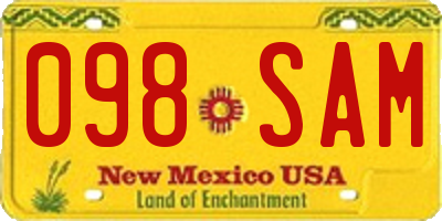 NM license plate 098SAM