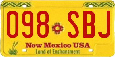 NM license plate 098SBJ