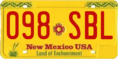 NM license plate 098SBL