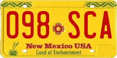 NM license plate 098SCA