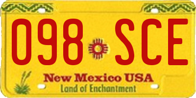 NM license plate 098SCE