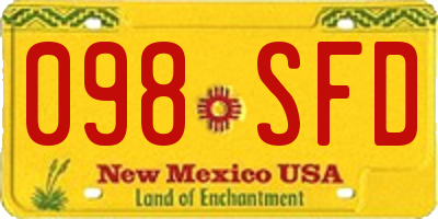NM license plate 098SFD