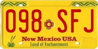 NM license plate 098SFJ