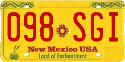 NM license plate 098SGI