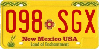NM license plate 098SGX
