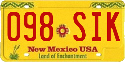NM license plate 098SIK