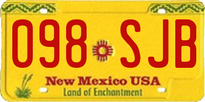 NM license plate 098SJB