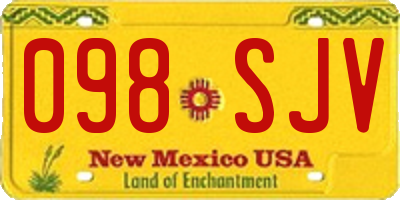 NM license plate 098SJV