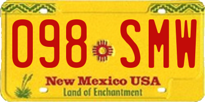 NM license plate 098SMW