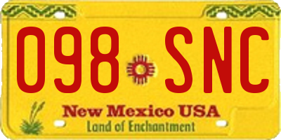 NM license plate 098SNC