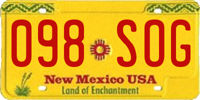 NM license plate 098SOG