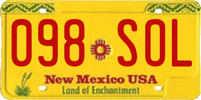 NM license plate 098SOL