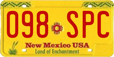 NM license plate 098SPC