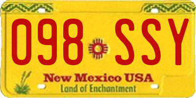 NM license plate 098SSY