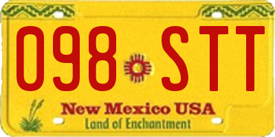 NM license plate 098STT