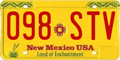 NM license plate 098STV