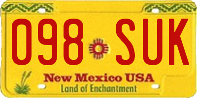 NM license plate 098SUK