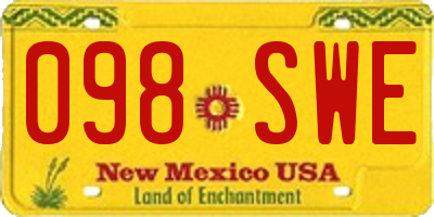 NM license plate 098SWE
