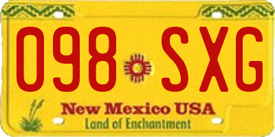 NM license plate 098SXG