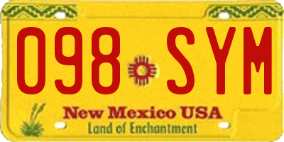 NM license plate 098SYM