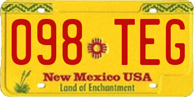 NM license plate 098TEG