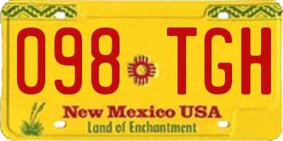 NM license plate 098TGH
