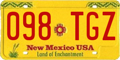 NM license plate 098TGZ
