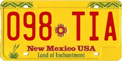 NM license plate 098TIA