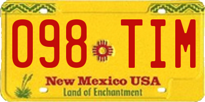 NM license plate 098TIM