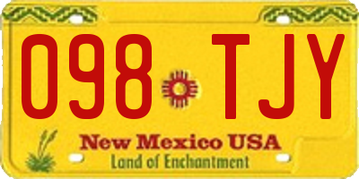 NM license plate 098TJY