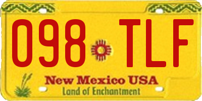 NM license plate 098TLF