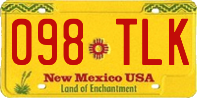 NM license plate 098TLK