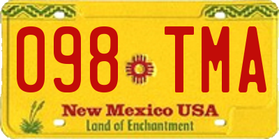 NM license plate 098TMA