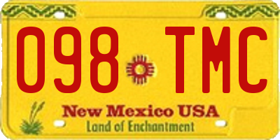 NM license plate 098TMC