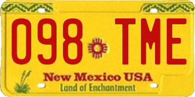 NM license plate 098TME
