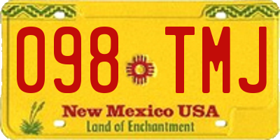 NM license plate 098TMJ
