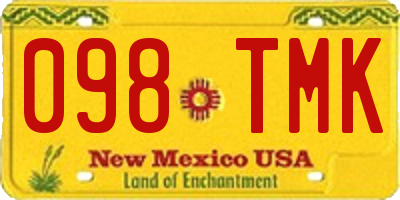 NM license plate 098TMK